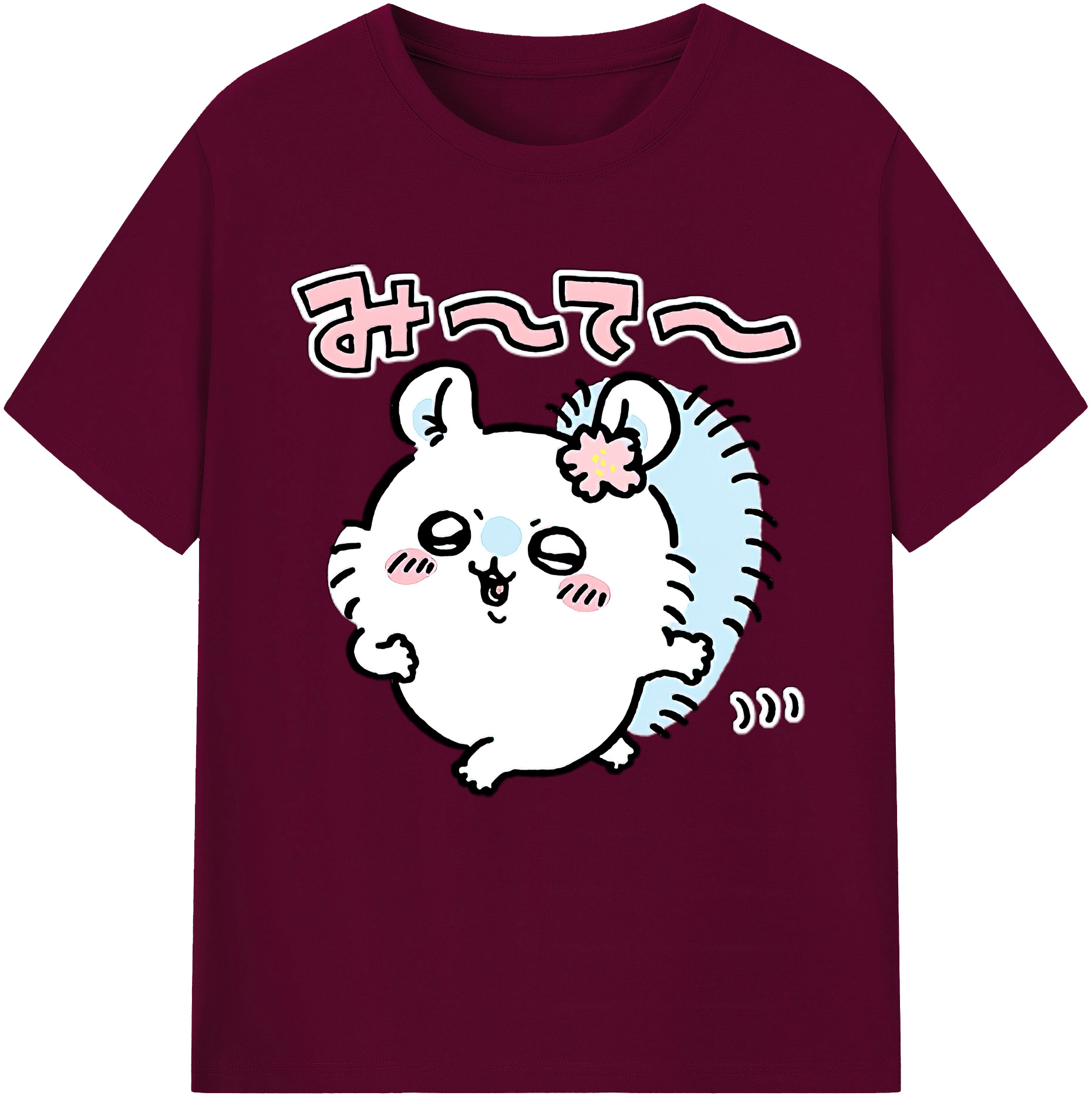 （画像用） ちいかわ モモンガ Chii-kawa Momonga レディースカジュアルプリントTシャツ（綿100％）
